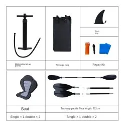 Καγιάκ Φουσκωτό Υβριδικό Δύο Ατόμων Hybrid II 420cm GUETIO GT-HYBRID2 -κατάστημα καταδυτικού εξοπλισμού NJ712287 7