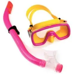 Μάσκα & Αναπνευστήρας Παιδικός PVC Ροζ Σετ - Fortis 274-1863